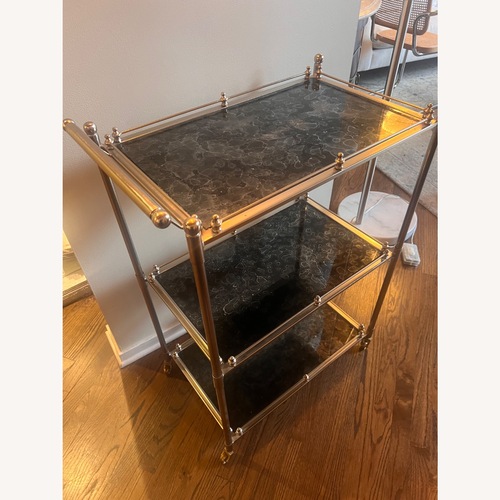 Used 3 Tier Black Molten Bar Cart for sale on AptDeco