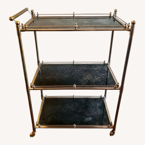 Used 3 Tier Black Molten Bar Cart for sale on AptDeco