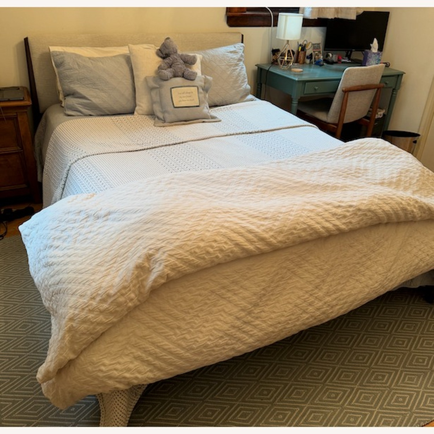 West Elm Dark Brown Wood Queen Bed - image-1