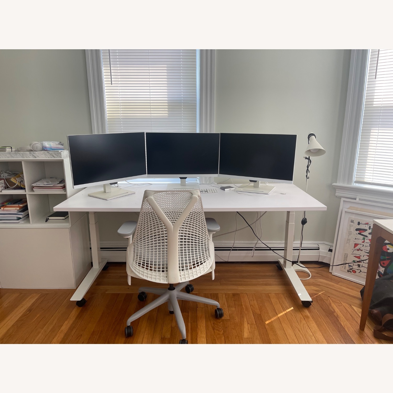 Herman Miller Sayl White Fabric Office Chair - image-3