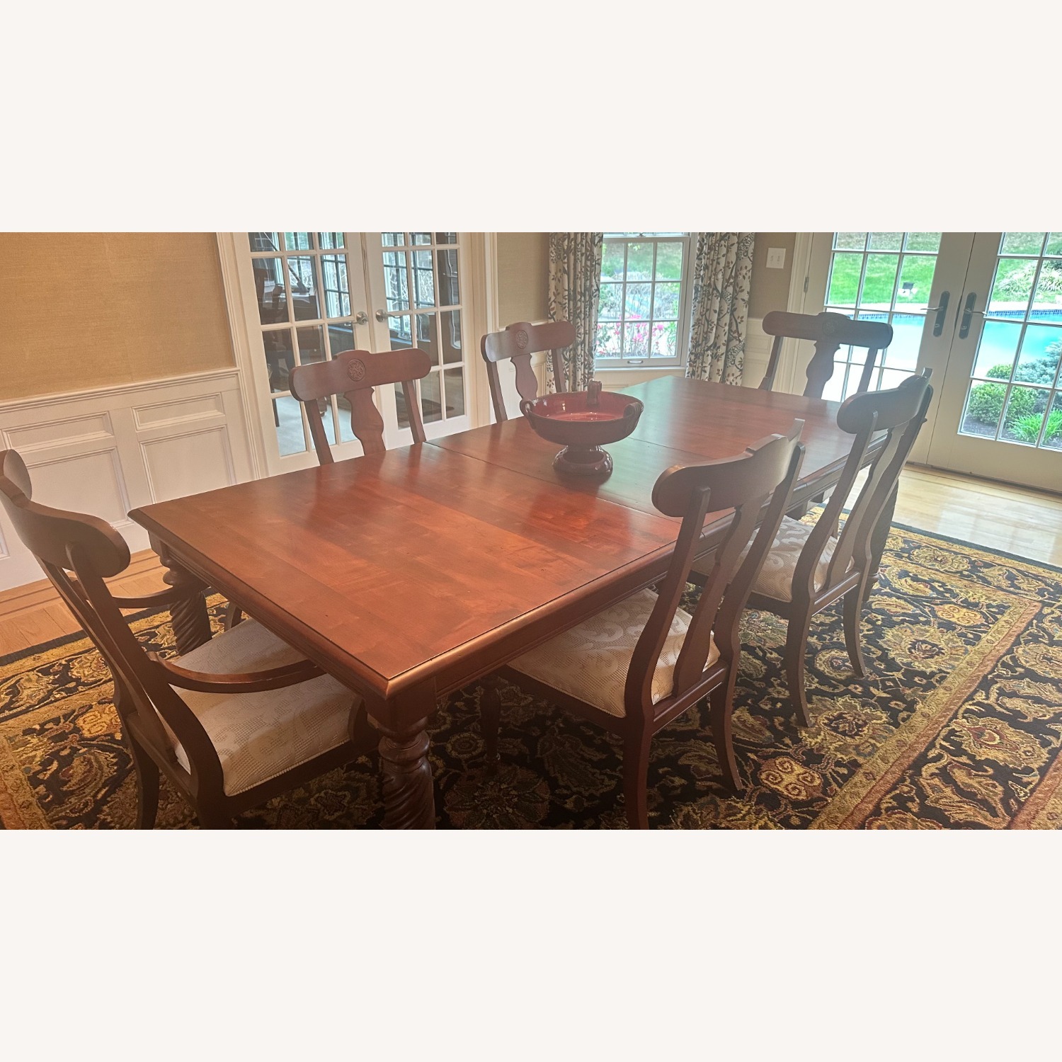 Ethan Allen Dark Brown Wood Dining Table - image-2