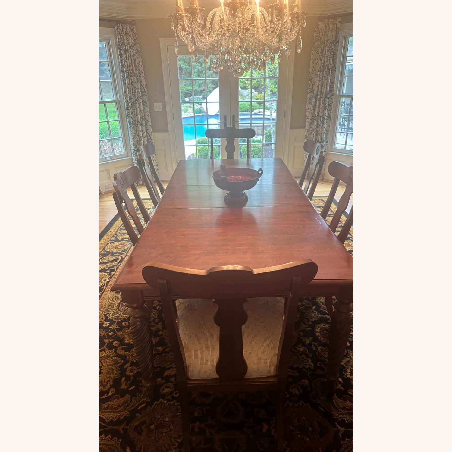 Ethan Allen Dark Brown Wood Dining Table - image-3
