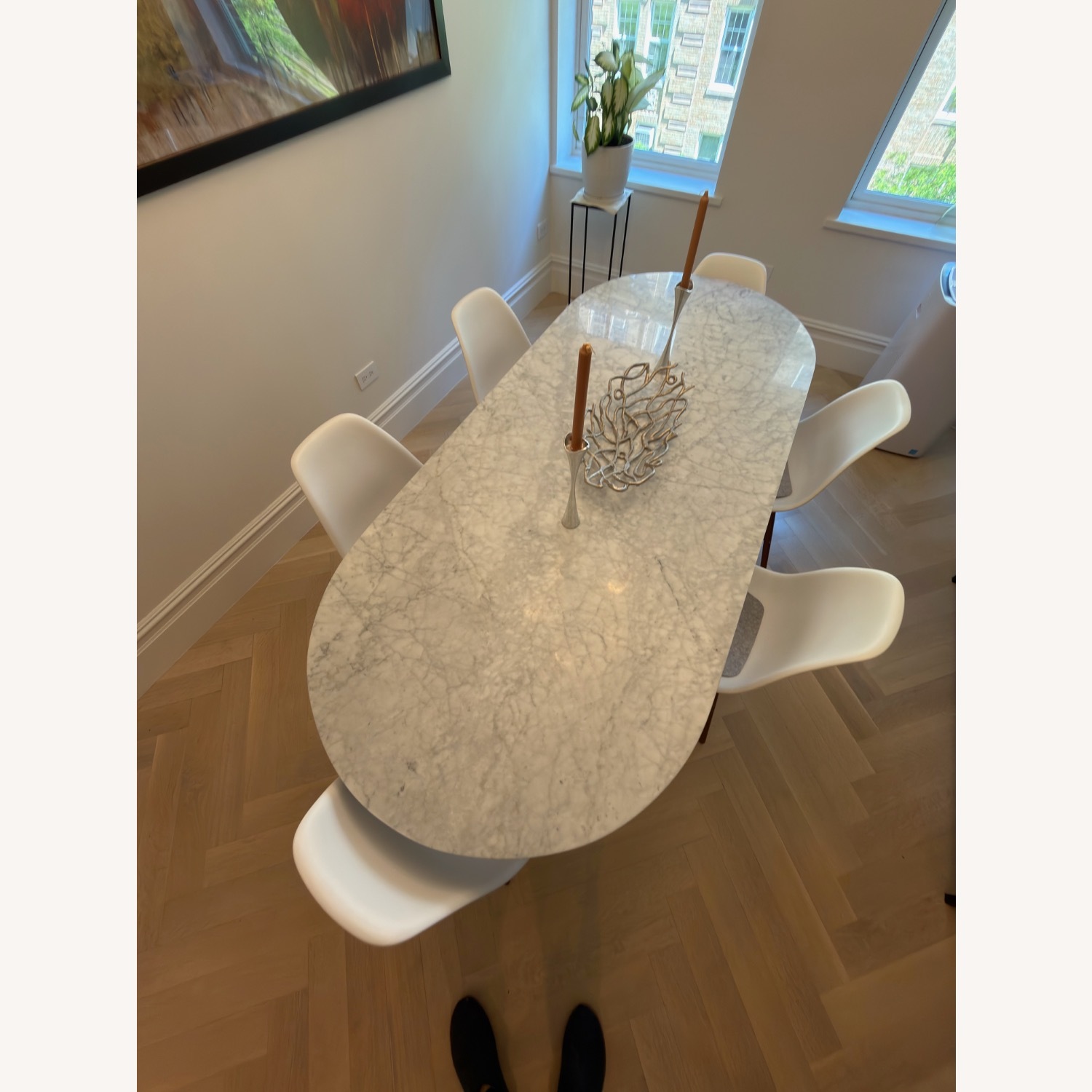 White Marble Dining Table - image-2