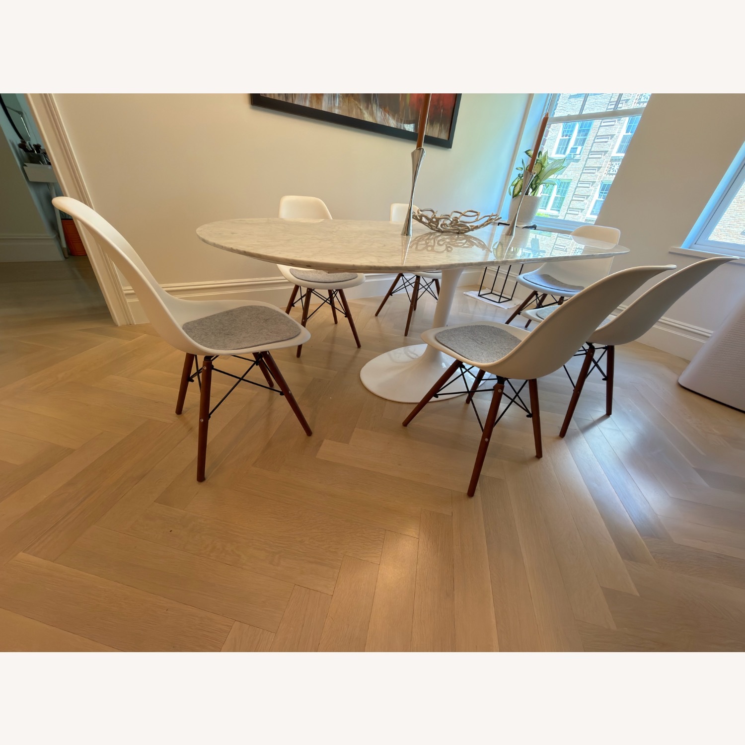 White Marble Dining Table - image-1