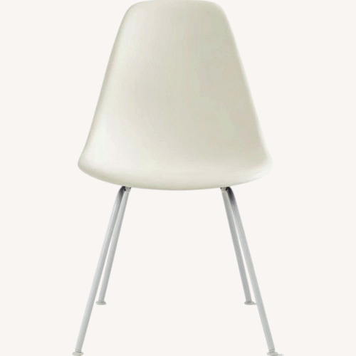 Used Herman Miller Eames White Dining Chairs - 4 for sale on AptDeco