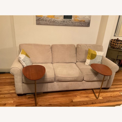 Used West Elmood Side Tables (Walnut & Brass) for sale on AptDeco