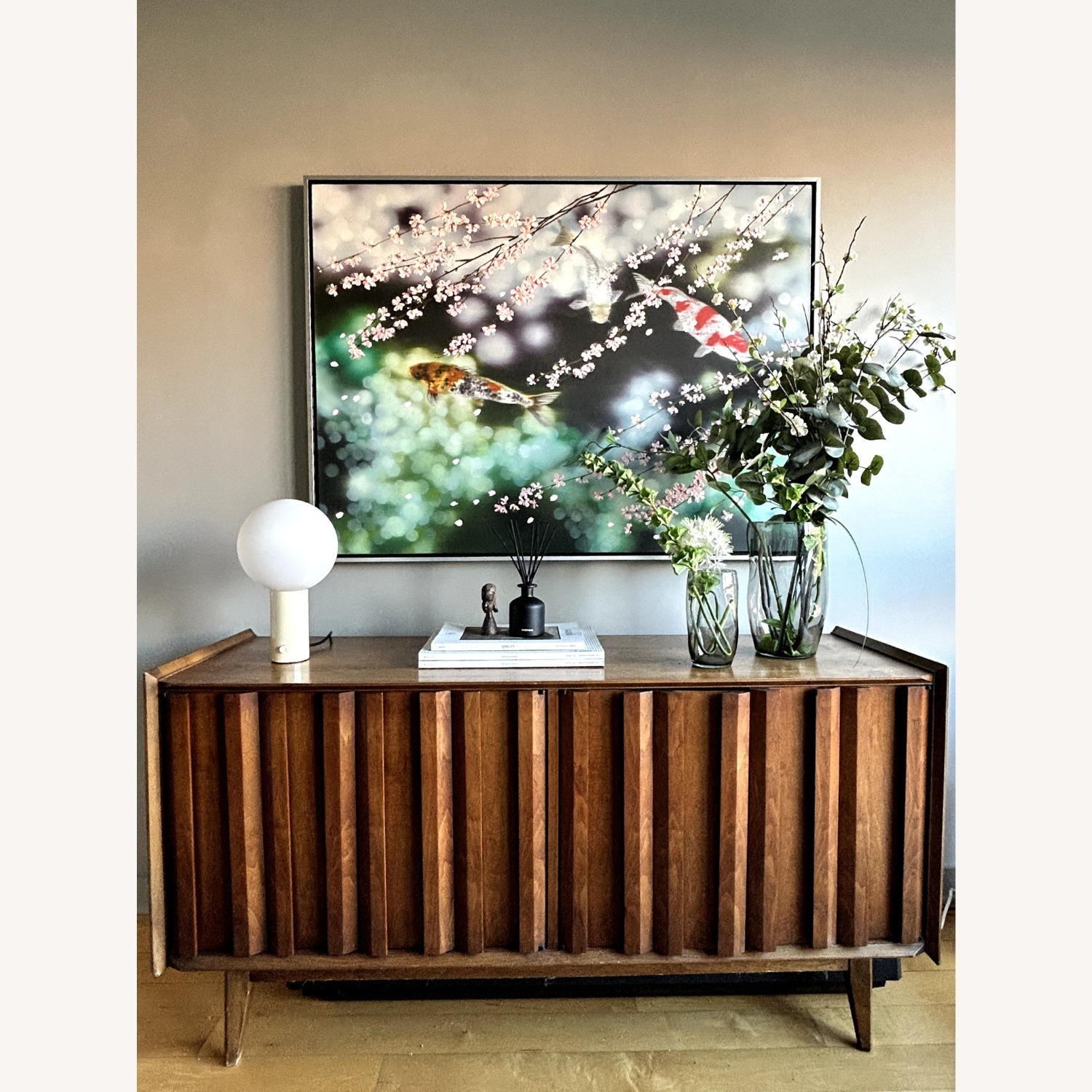 MCM Vintage Wooden Sideboard Credenza - image-1