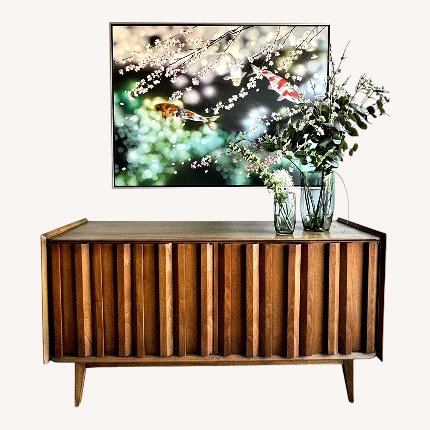 MCM Vintage Wooden Sideboard Credenza - image-9