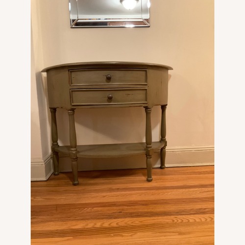 Used Country Willow Light Gray Entry Table for sale on AptDeco