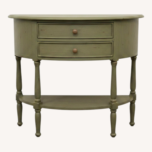 Used Country Willow Light Gray Entry Table for sale on AptDeco