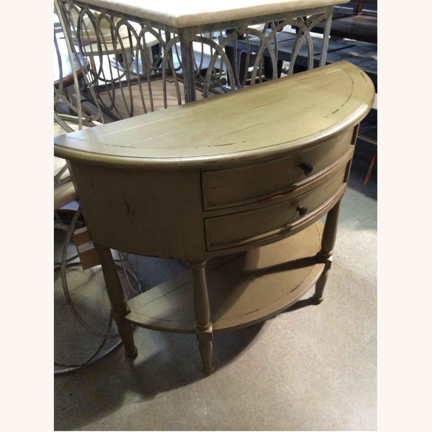 Country Willow Light Gray Entry Table - image-2