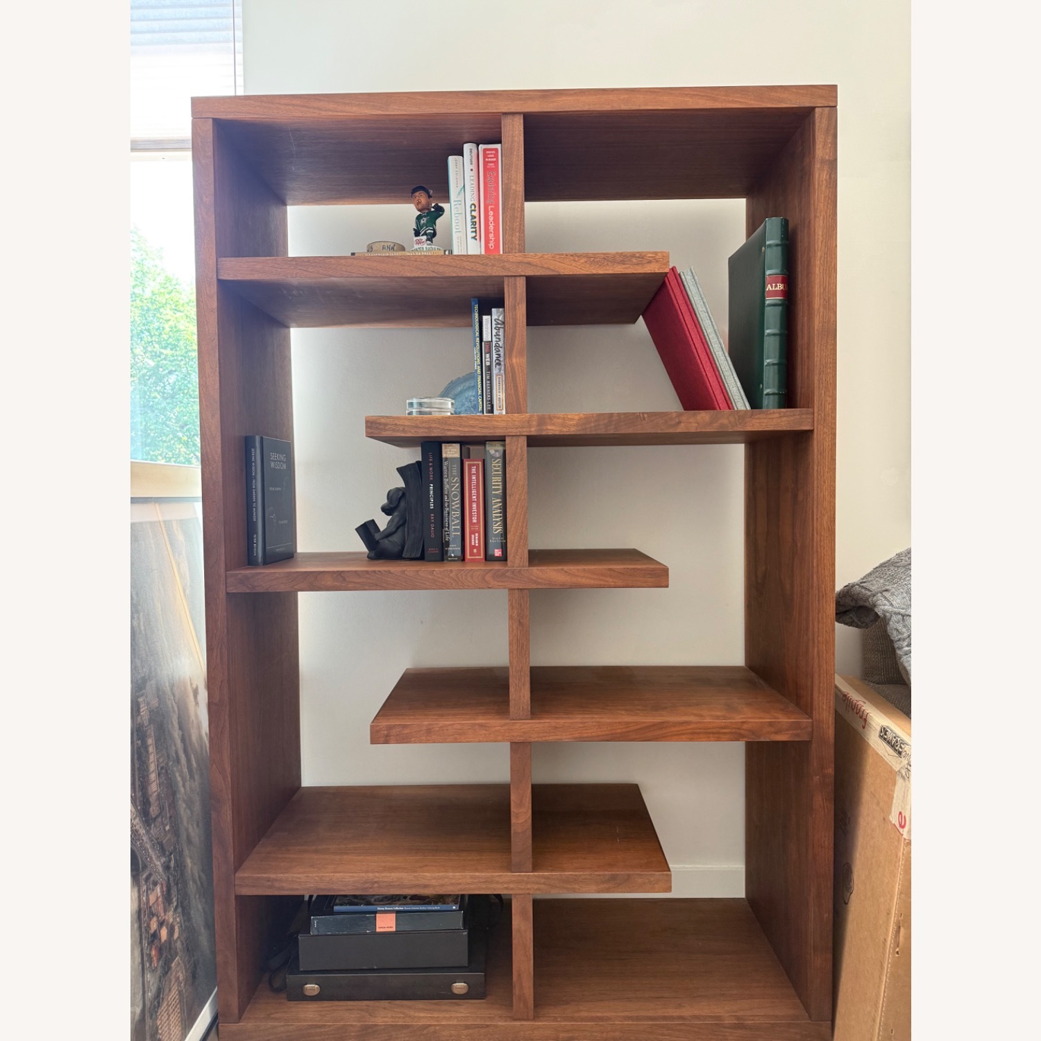 Crate & Barrel Elevate Walnut Bookcase - image-3