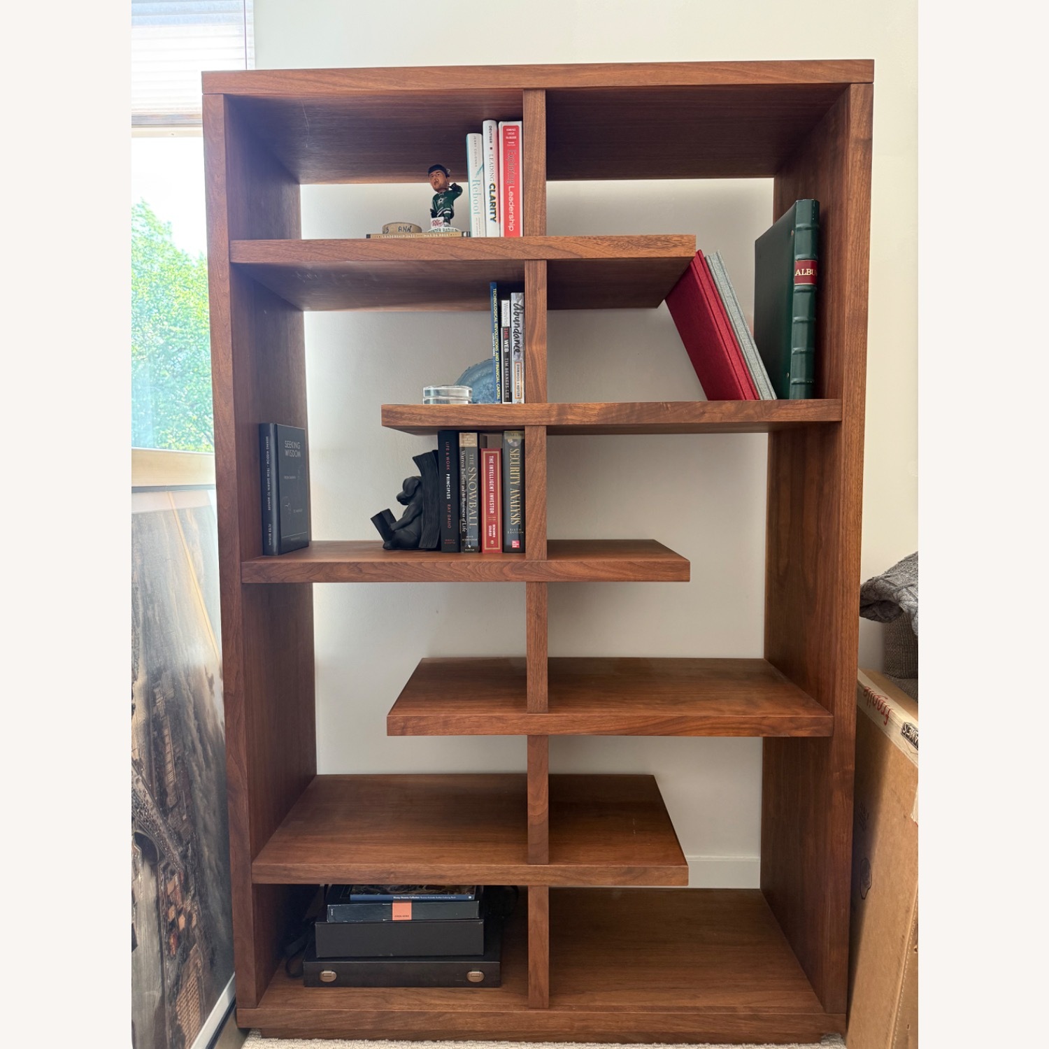 Crate & Barrel Elevate Walnut Bookcase - image-1