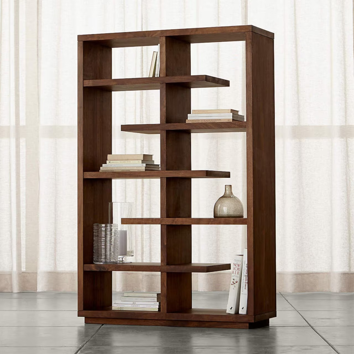 Crate & Barrel Elevate Walnut Bookcase - image-4
