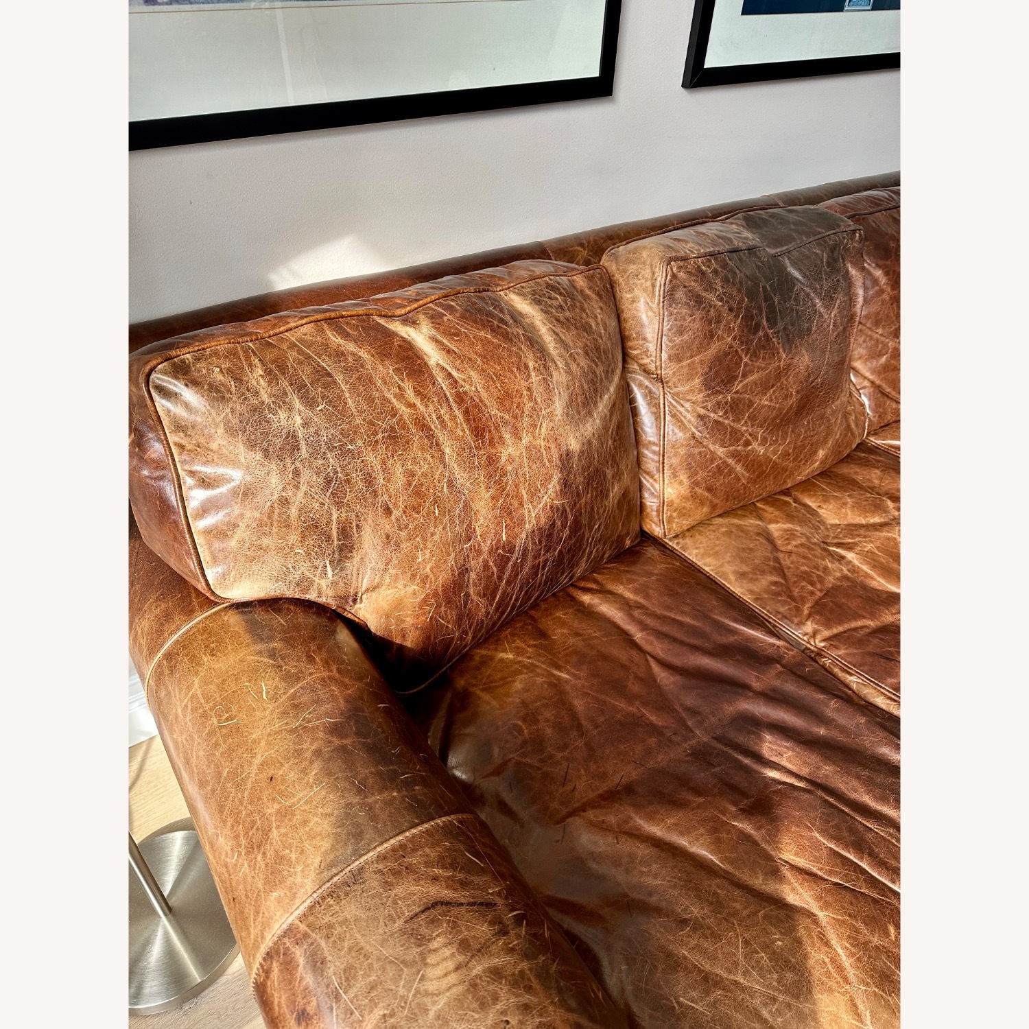 Restoration Hardware Leather Lancaster Sofa   - image-3