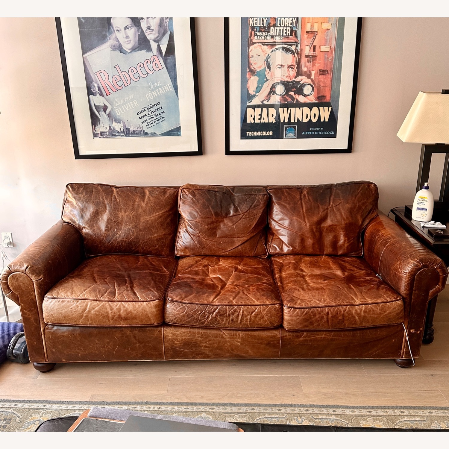 Restoration Hardware Leather Lancaster Sofa   - image-7