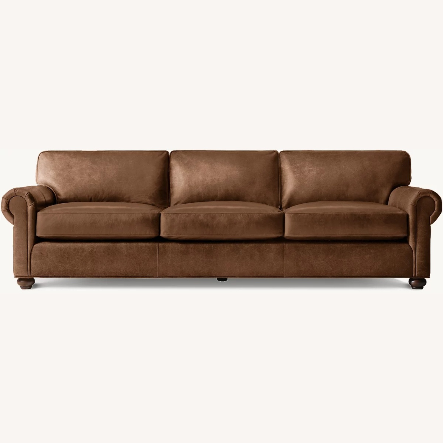 Restoration Hardware Leather Lancaster Sofa   - image-5