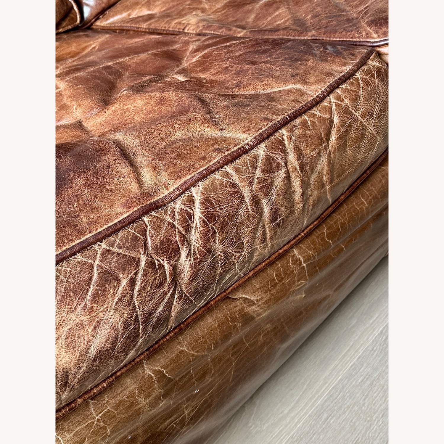 Restoration Hardware Leather Lancaster Sofa   - image-4