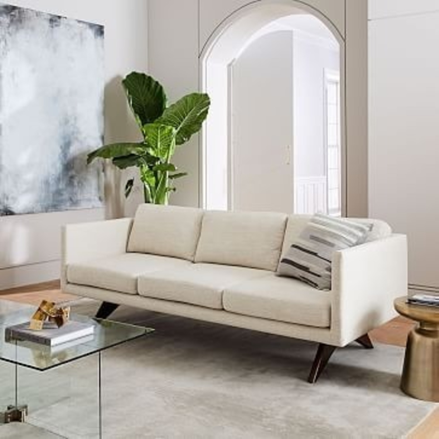 West Elm Brooklyn 81” Sofa in White/Cream - image-4