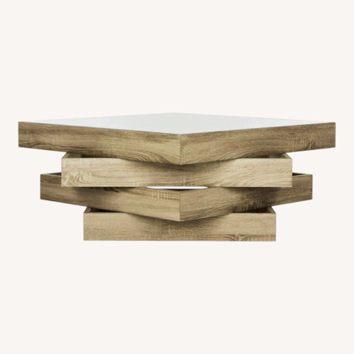 Used Wayfair Light Gray Glass Coffee Table for sale on AptDeco