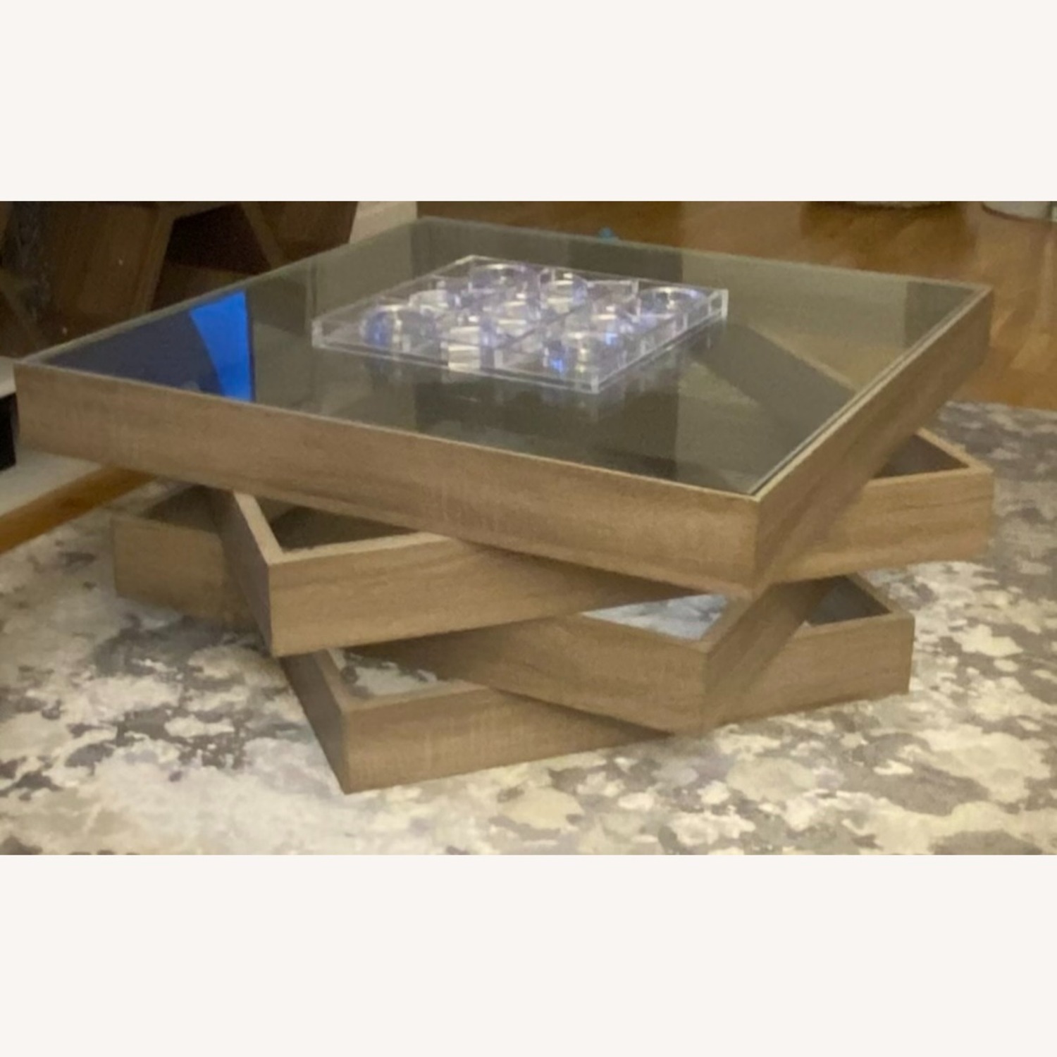 Wayfair Light Gray Glass Coffee Table - image-3