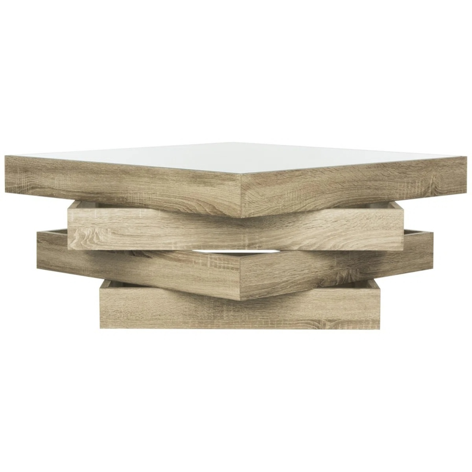 Wayfair Light Gray Glass Coffee Table - image-4