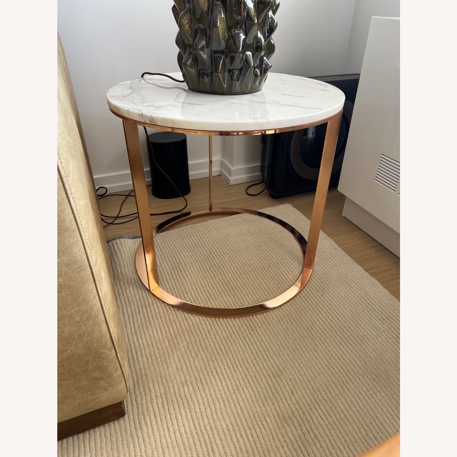 Industry West Rose Gold & Marble Side Table - image-1