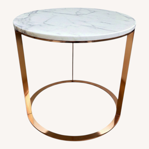 Used Industry West Rose Gold & Marble Side Table for sale on AptDeco