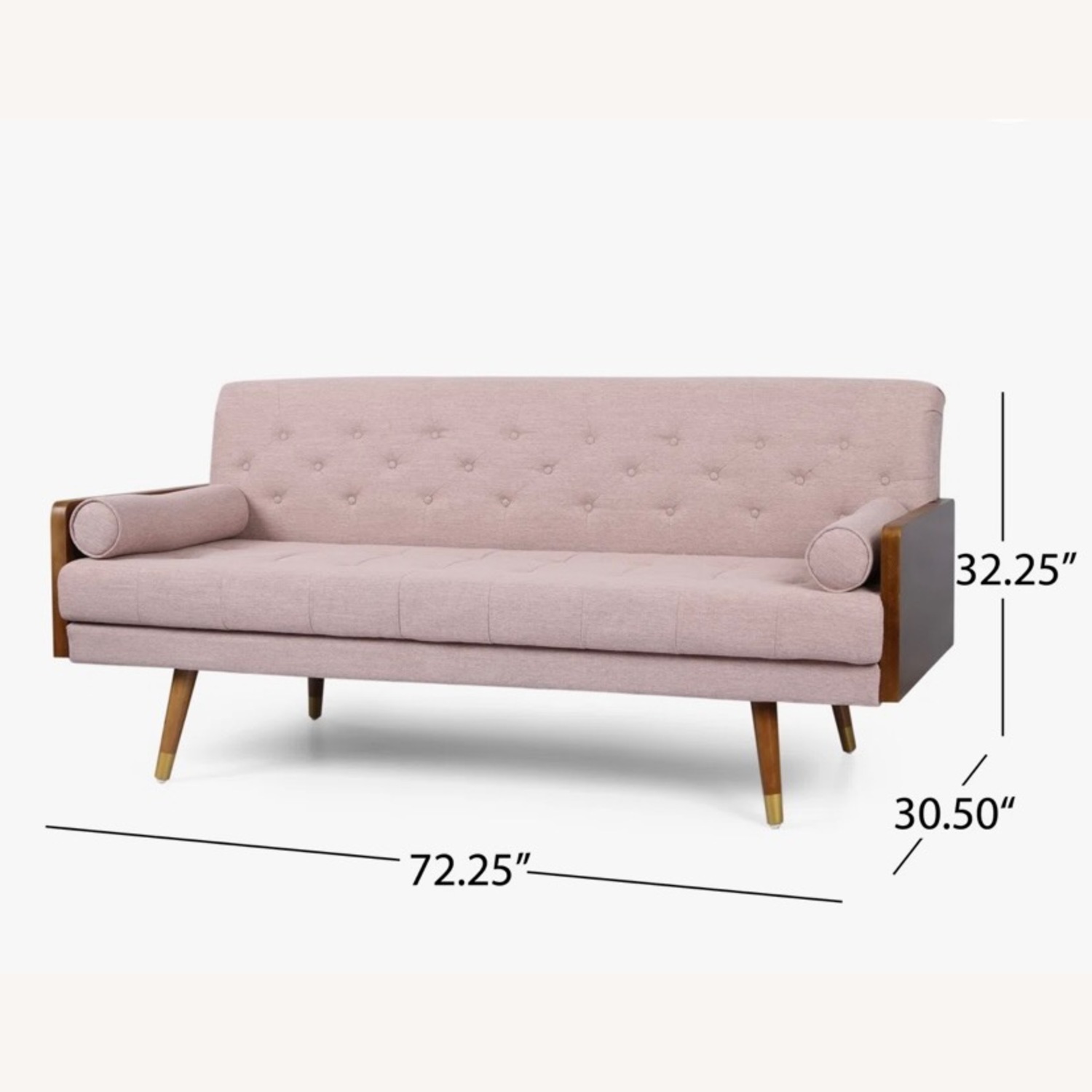 Wayfair Bel-Air 72.2" Mid Century Pink 3+ Seater Sofa - image-3