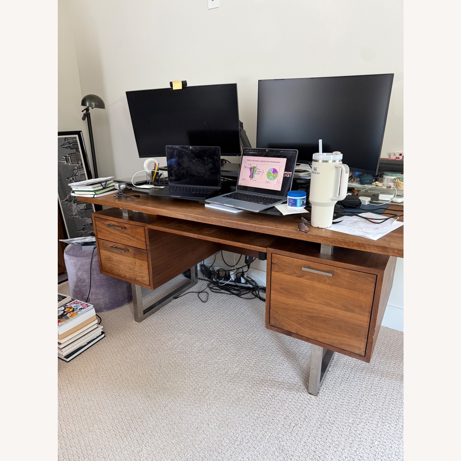 Crate & Barrel Clybourn Walnut Executive Desk - image-2