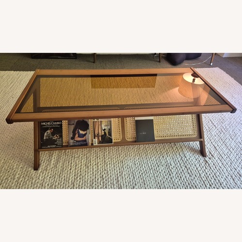 Used Mid-Century Modern Wood & Glass Coffee Table for sale on AptDeco