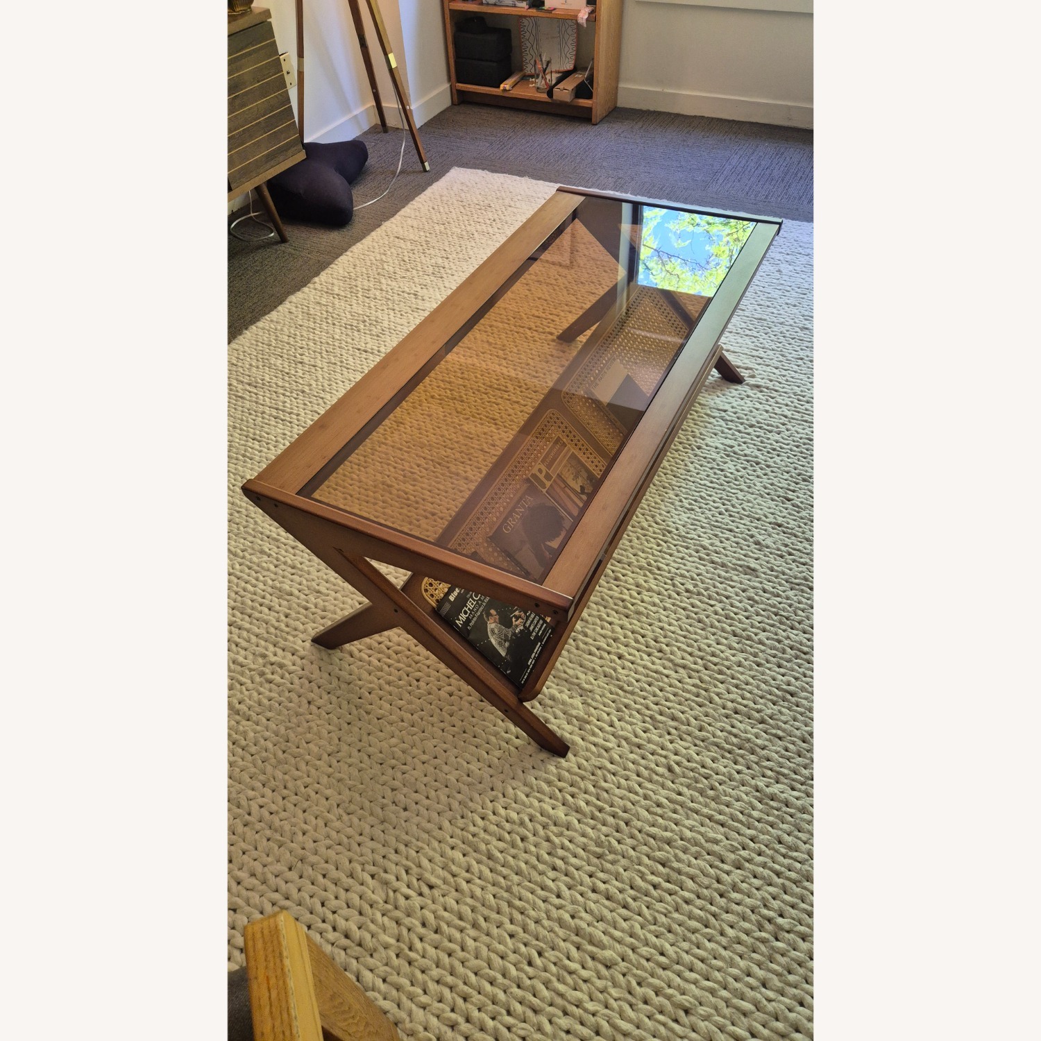 Mid-Century Modern Wood & Glass Coffee Table - image-6