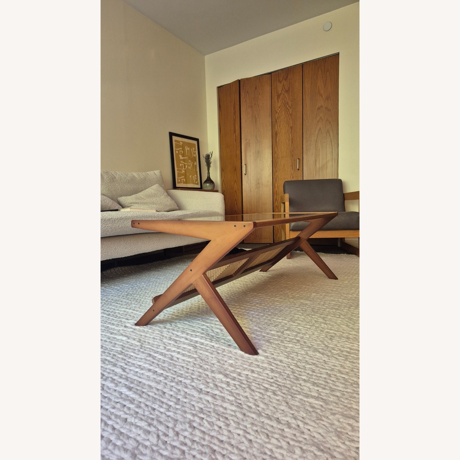 Mid-Century Modern Wood & Glass Coffee Table - image-3