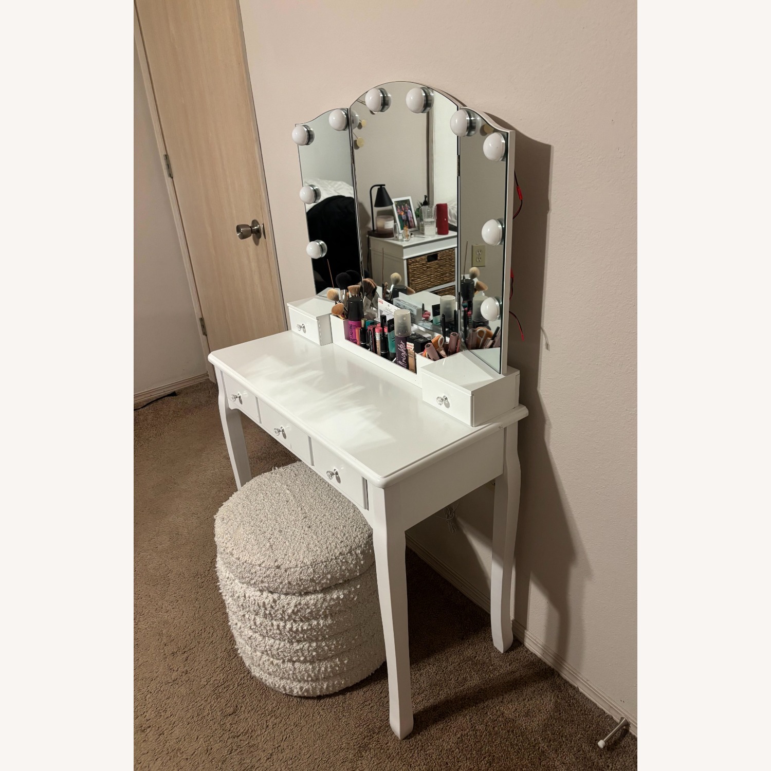 Walmart White Wood Desk - image-2