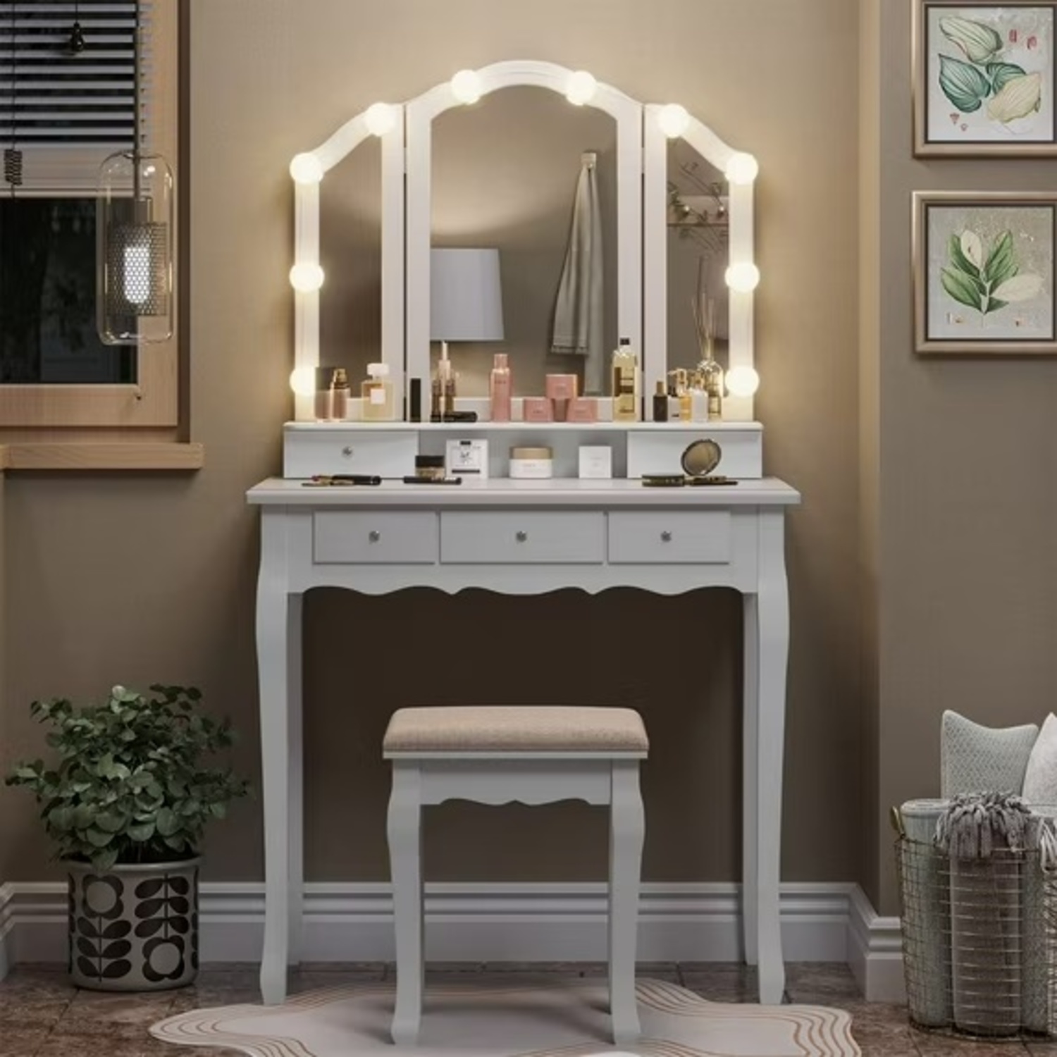 Walmart White Wood Desk - image-4