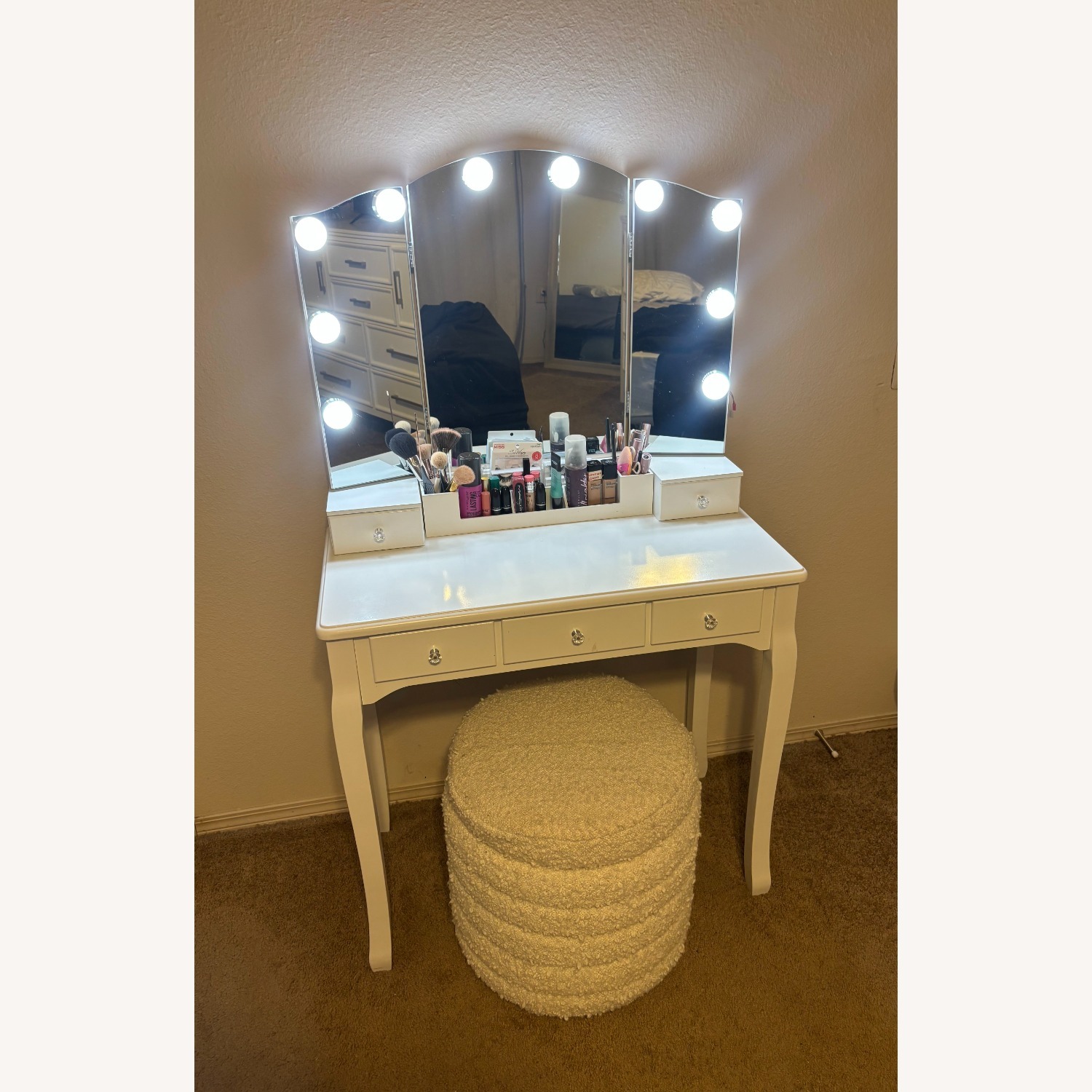 Walmart White Wood Desk - image-3