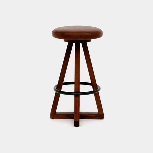 Used Perigold Artless X Swivel 26" Leather Counter Stools - 2 for sale on AptDeco