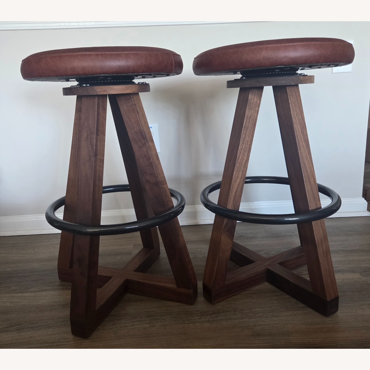 Perigold Artless X Swivel 26" Leather Counter Stools - 2 - image-6