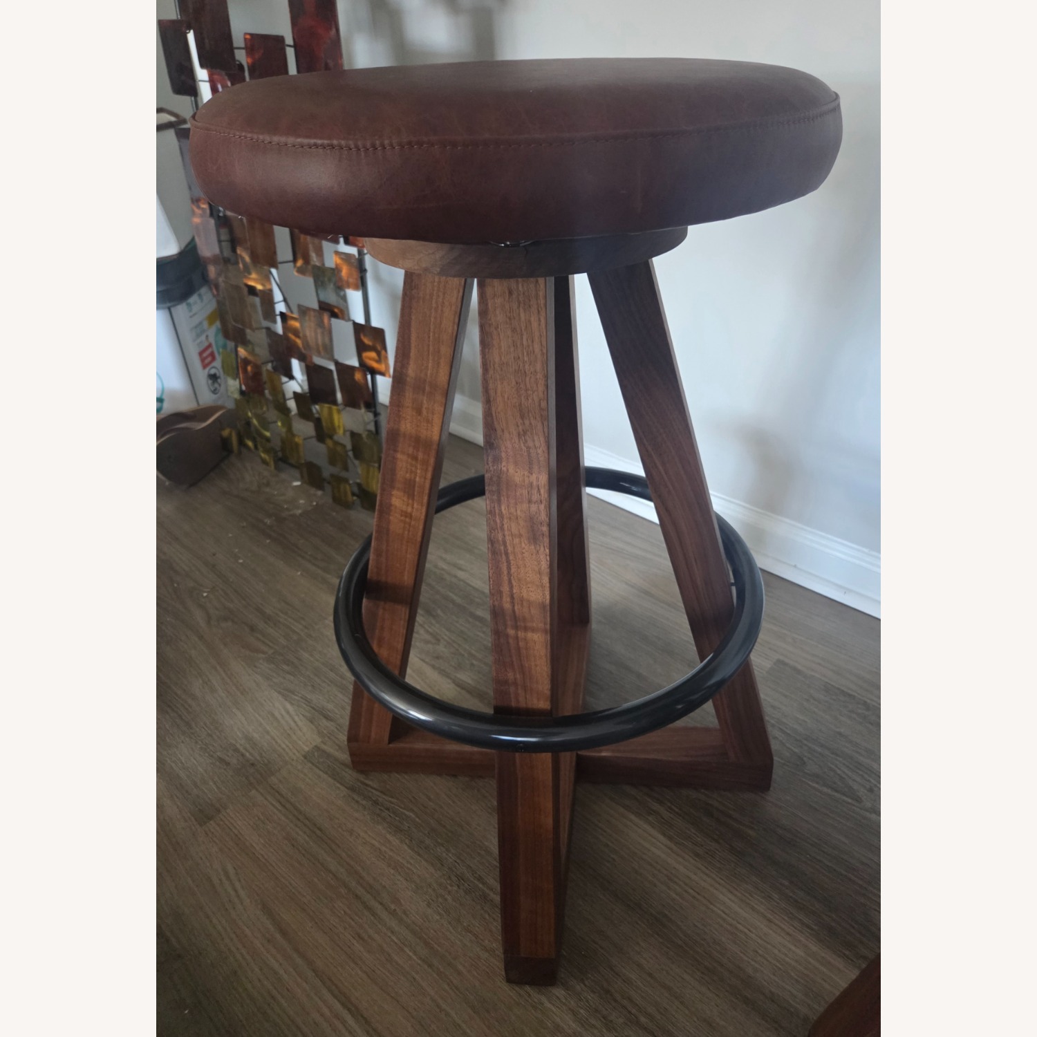 Perigold Artless X Swivel 26" Leather Counter Stools - 2 - image-7