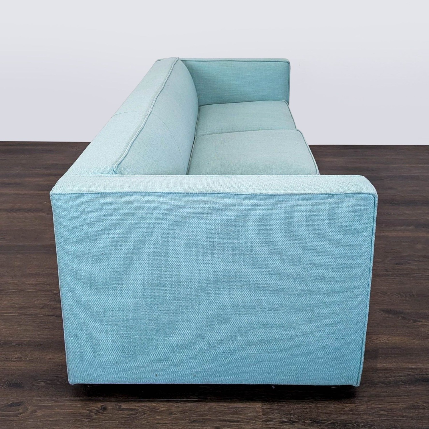 CB2 Club Modern 3-Seat Light Blue Sofa - image-5