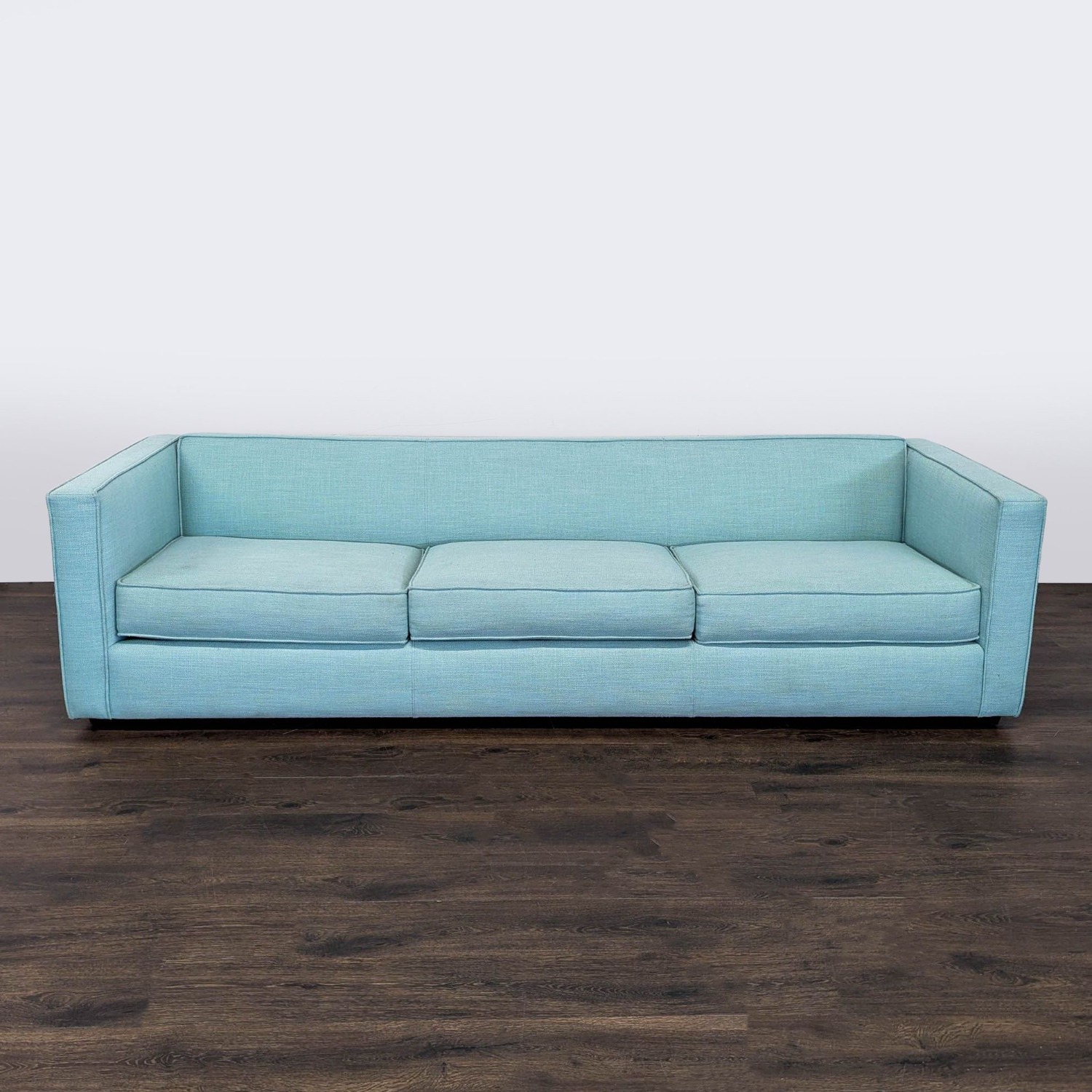 CB2 Club Modern 3-Seat Light Blue Sofa - image-7