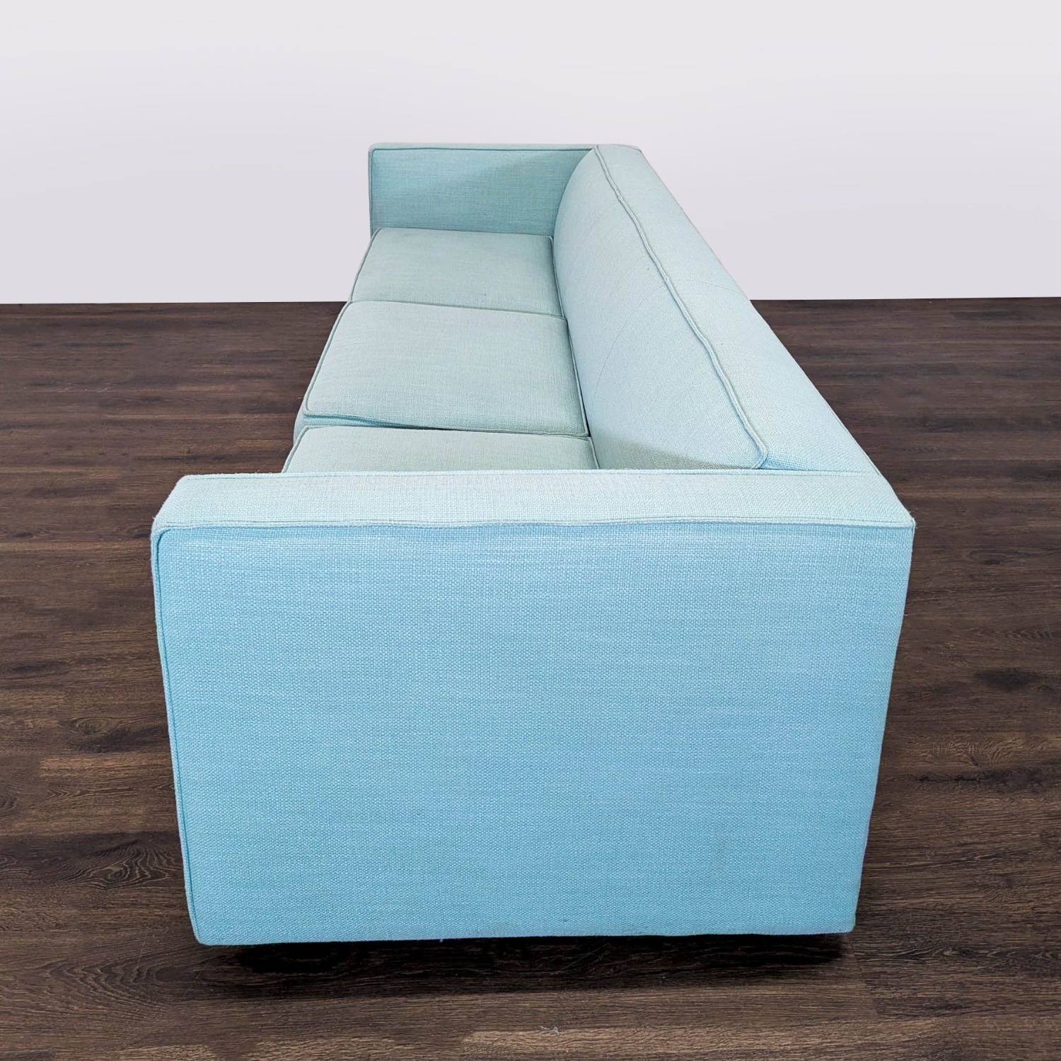 CB2 Club Modern 3-Seat Light Blue Sofa - image-3