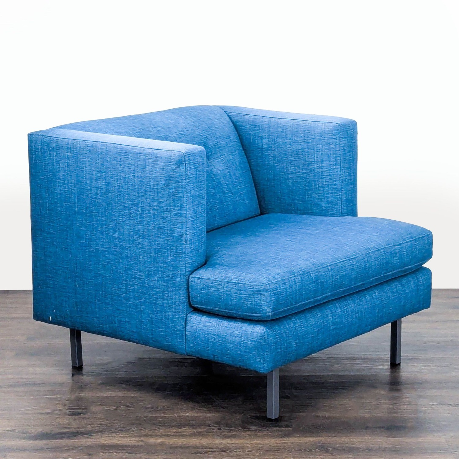 CB2 Avec Blue Modern Lounge Chair with Metal Legs - image-8