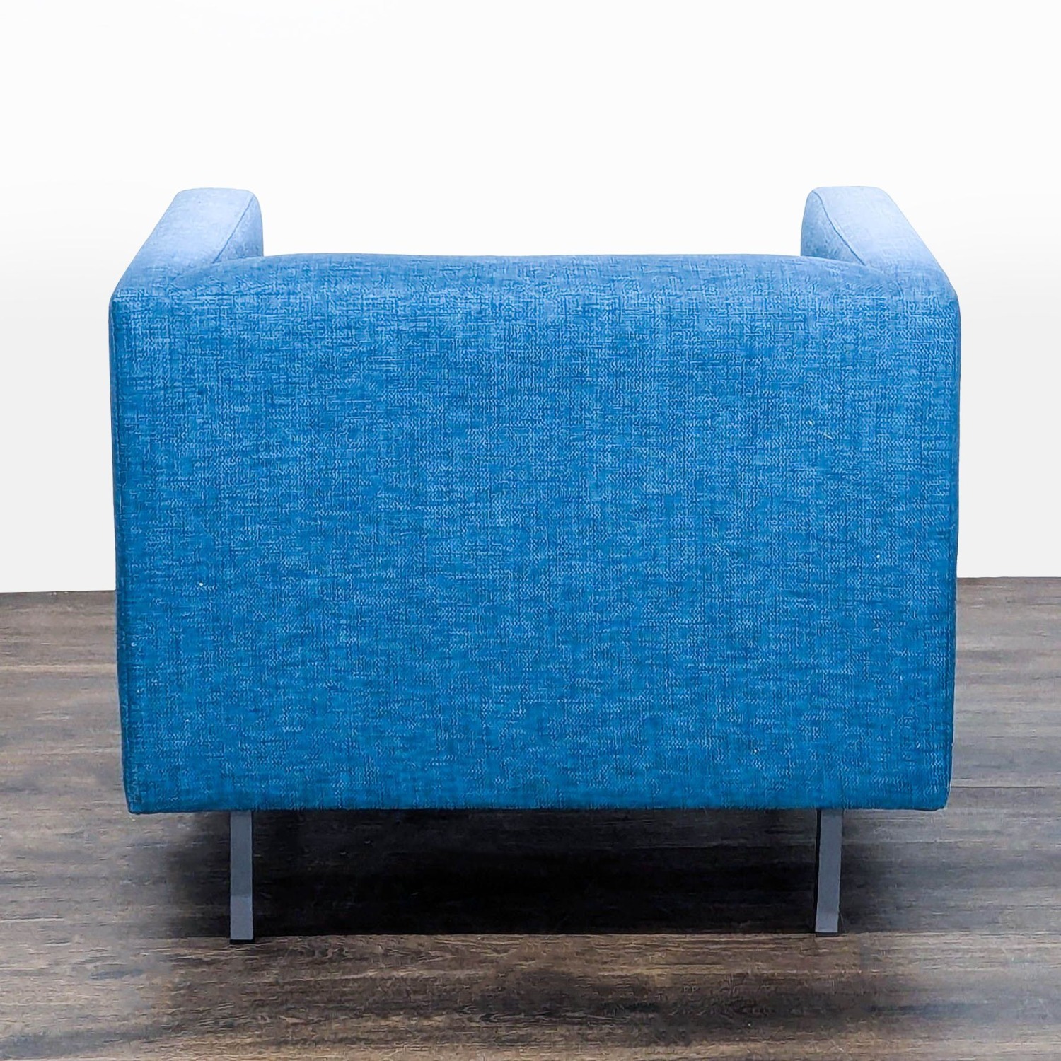 CB2 Avec Blue Modern Lounge Chair with Metal Legs - image-6