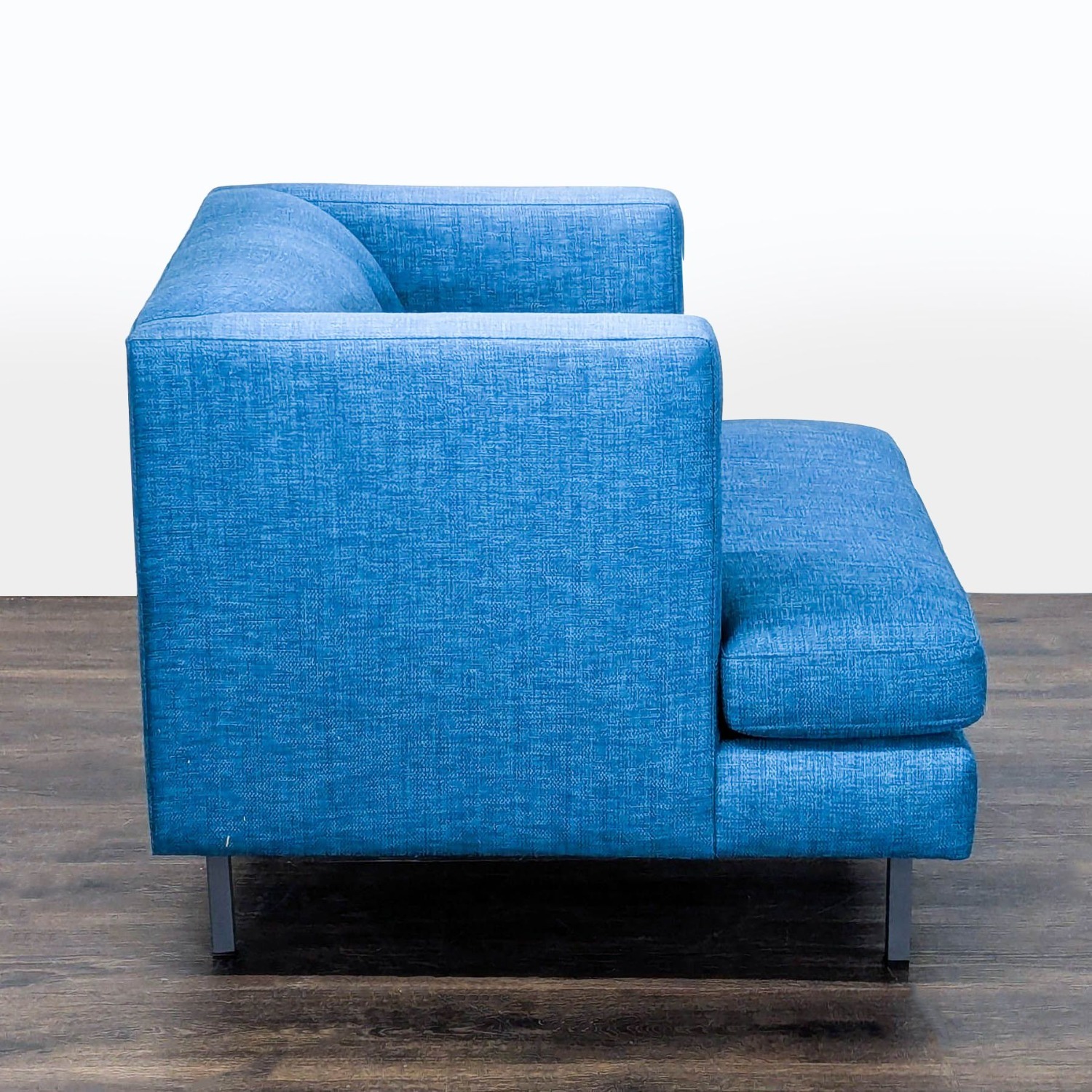 CB2 Avec Blue Modern Lounge Chair with Metal Legs - image-7