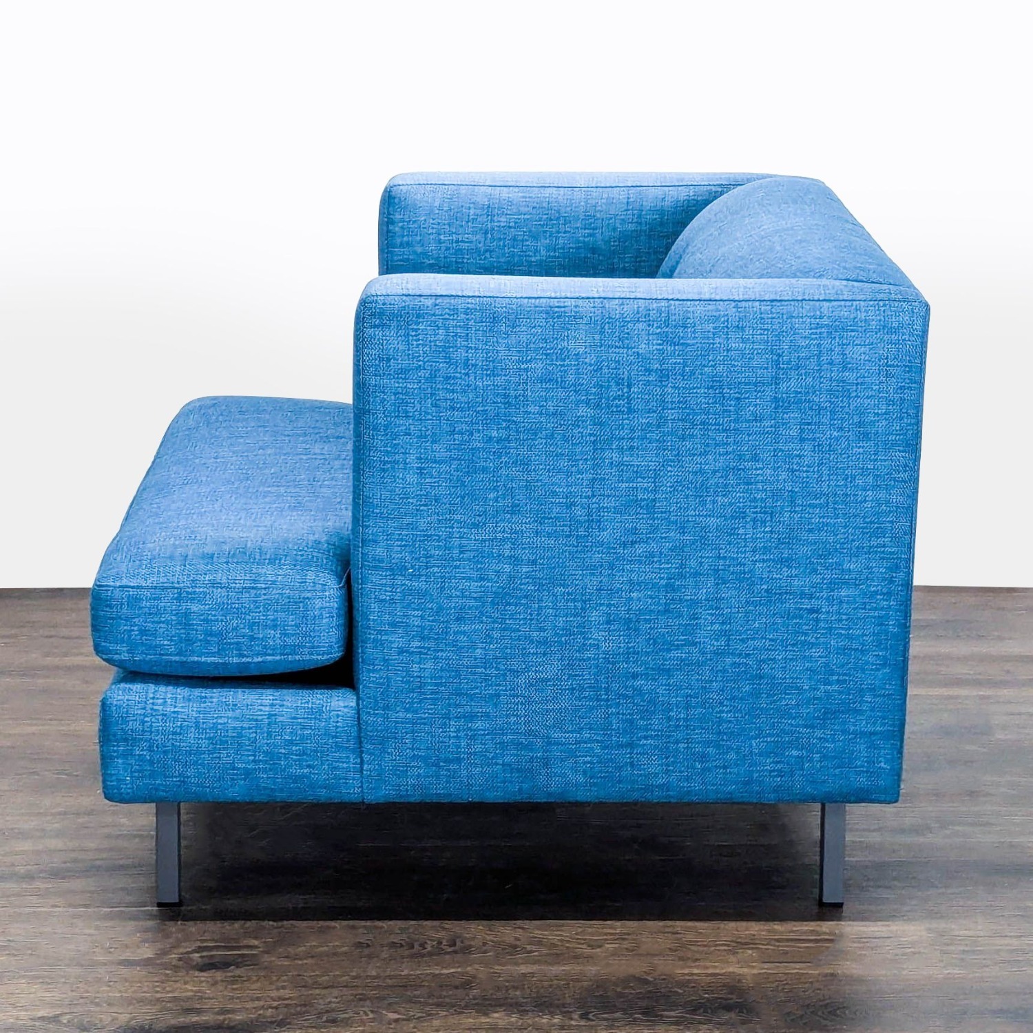 CB2 Avec Blue Modern Lounge Chair with Metal Legs - image-5