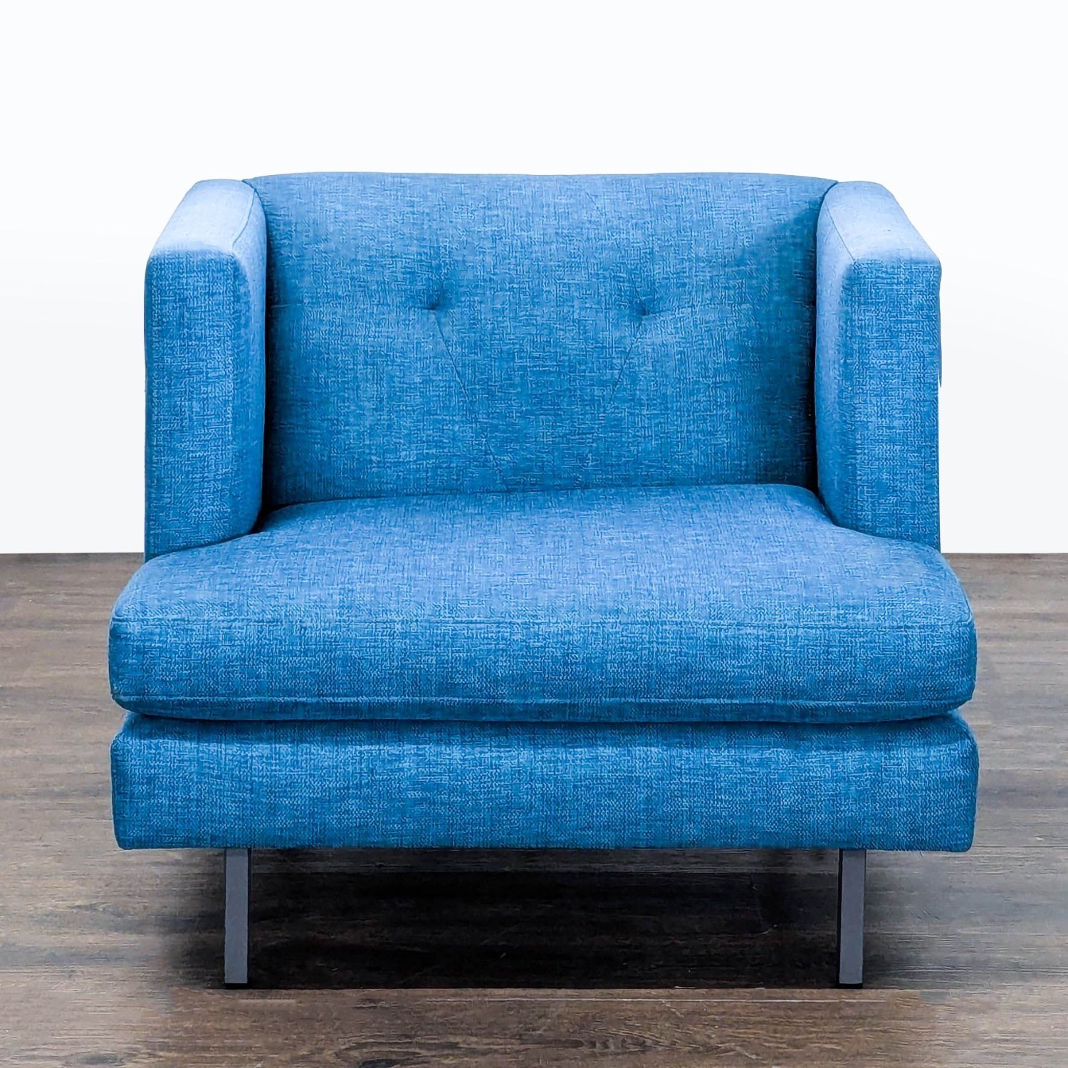 CB2 Avec Blue Modern Lounge Chair with Metal Legs - image-9