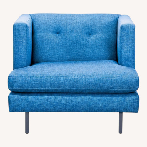 Used CB2 Avec Blue Modern Lounge Chair with Metal Legs for sale on AptDeco