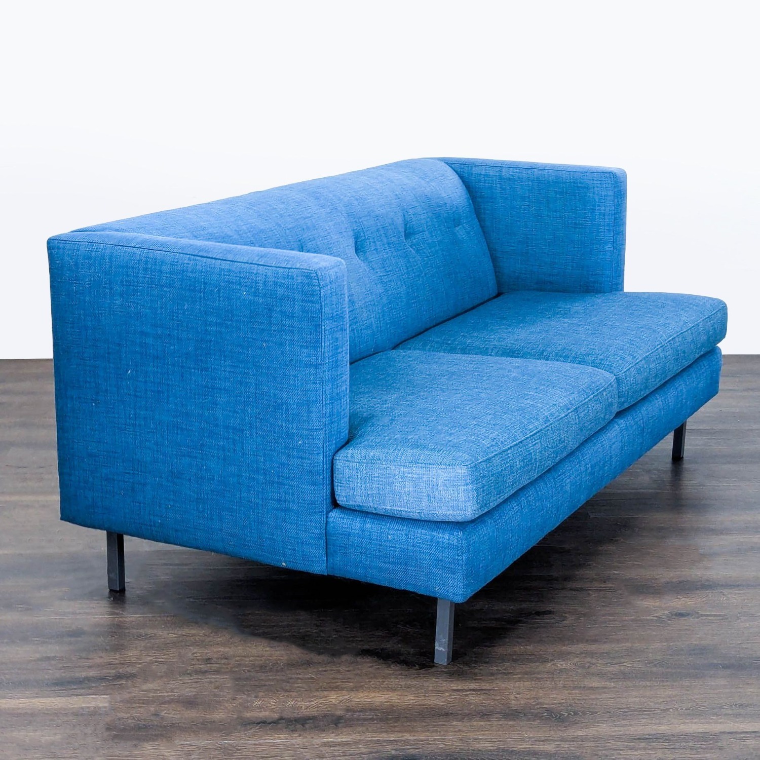 CB2 Avec Modern Blue Fabric Loveseat  - image-7