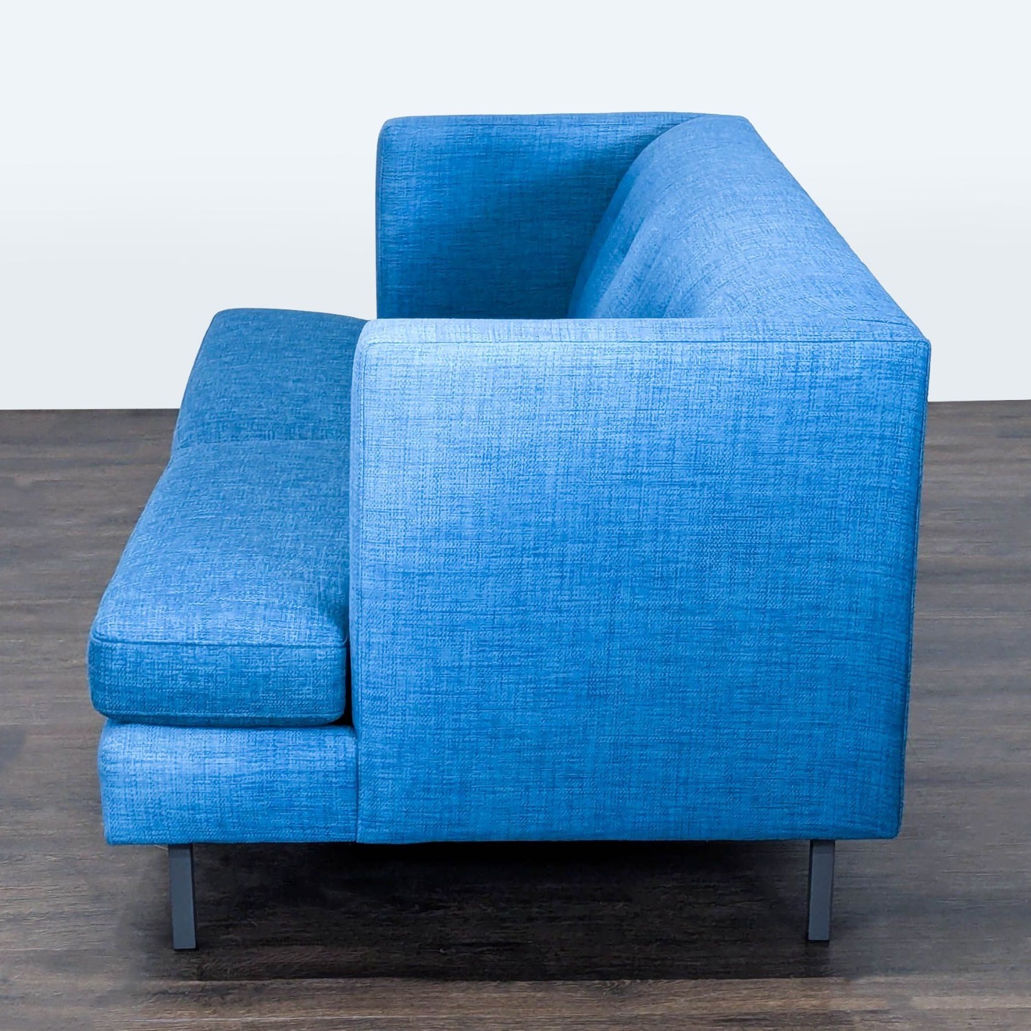 CB2 Avec Modern Blue Fabric Loveseat  - image-4